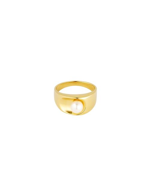 Design Letters | Pearl Solo Ring - Goldplated | 54