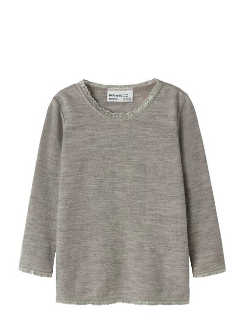 name it | Nmfwang Wool Needle Ls Top Solid Noos | 110