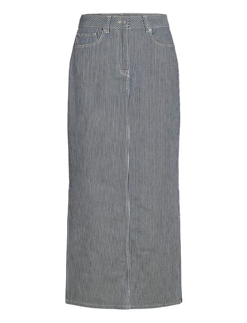 Selected | Slfmyra Hw Stripe Column Denim Skirt | 40