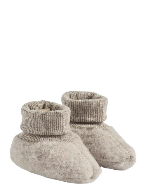 Wheat | Wool Fleece Booties Lei | S