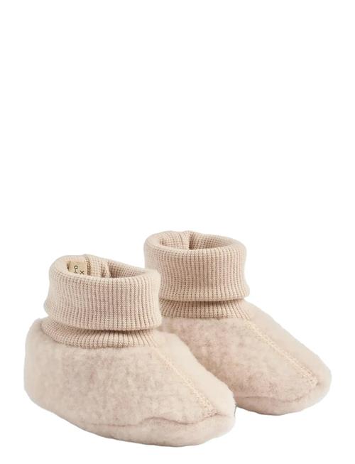 Wheat | Wool Fleece Booties Lei | M