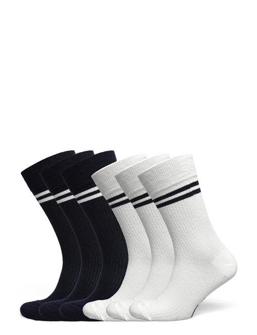 TOPECO | Sock Cotton Sport Look 6-P, 3 Offwhite 3 Navy | 41-45