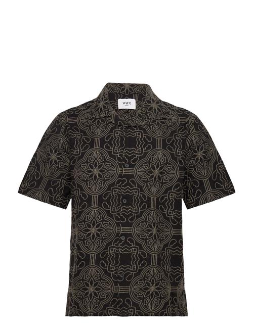 Wax London | Didcot Ss Shirt Tile Stitch Black/Green | S