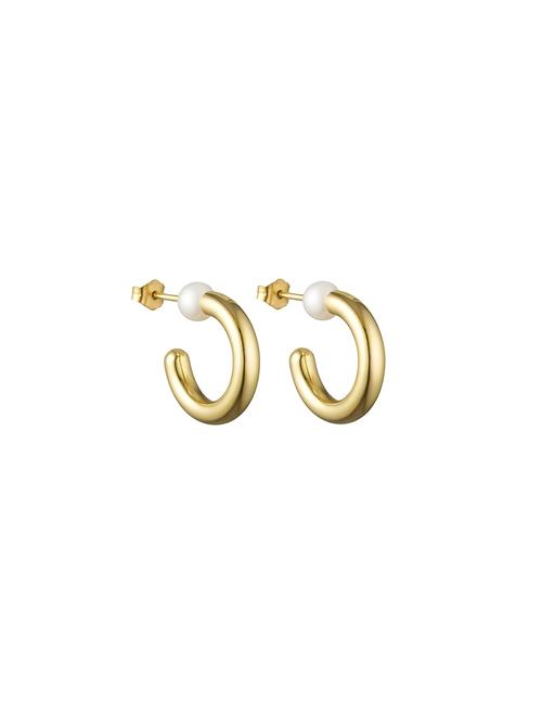 Design Letters | Chunky Pearl Hoops | ONE SIZE