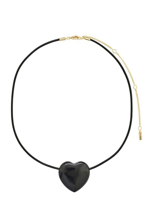 Pilgrim | Stay Black Agate Necklace Gold-Plated | ONE SIZE