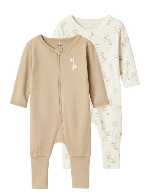 name it | Nbnnightsuit 2P Zip Ff Jet Giraffe Noos | 98