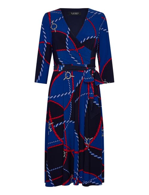 Lauren Ralph Lauren | Rope-Print Surplice Stretch Jersey Dress | 34