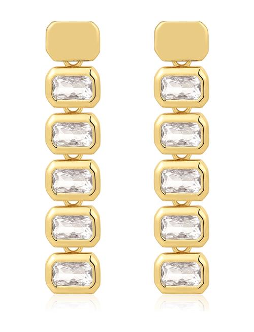 LUV AJ | The Bianca Bezel Drop Studs- Gold | ONE SIZE
