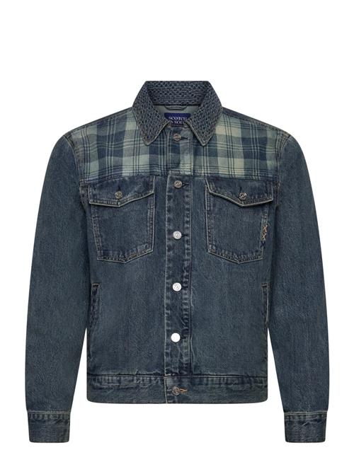 Scotch & Soda | Denim Trucker Jacket With Contrast Check Panelling | M