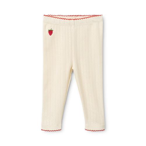 Flöss Flora Pointelle-leggings Gentle Cream  Gentle Cream 98 cm  Creme  98 cm  kvinde