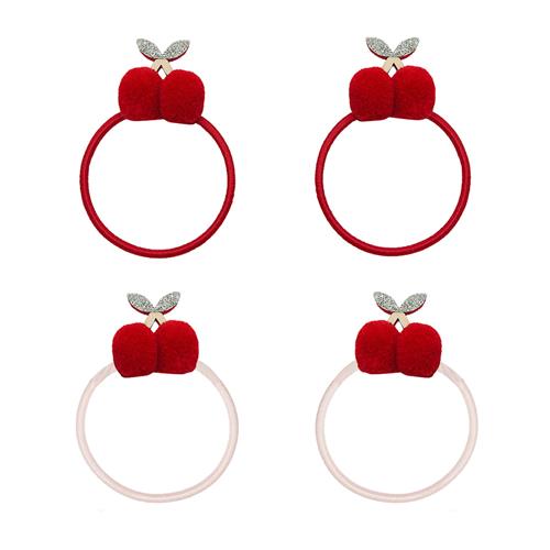 Mimi & Lula Pom Pom Cherries Mon Cheri 4-pak Hårponyer Multi  Multi  One Size  Rød  One Size 3-8 Years kvinde