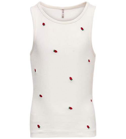 Kids Only Tanktop - Rib - KogJilly - Cloud Dancer/Berry
