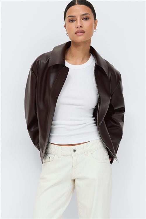 Gina Tricot - Short pu jacket - læderjakker - Rød - XS - Dame