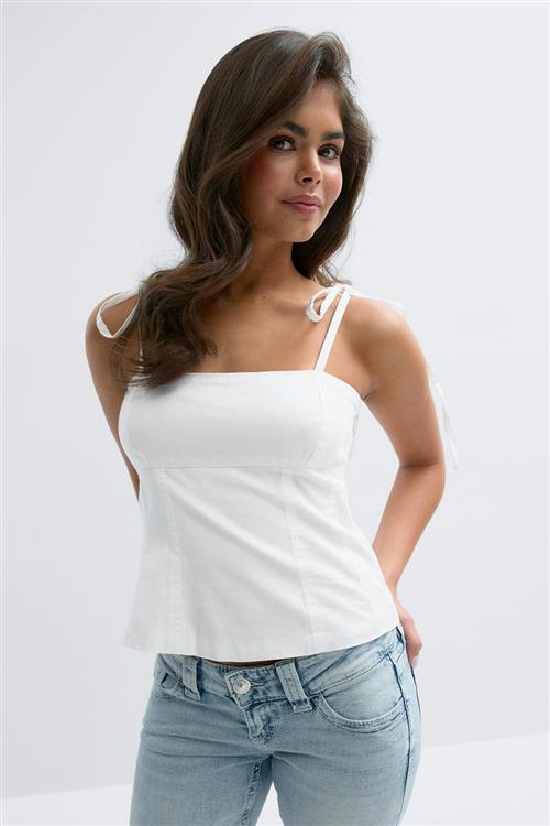 Gina Tricot - 14+ tie singlet - Toppe - Hvid - M - Dame