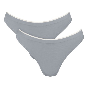 Sloggi Trusser 2P GO Sense Tanga Briefs Grå modal Small Dame