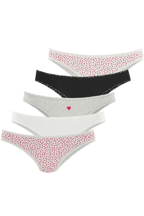 LASCANA Slip  grå-meleret / rød / sort / offwhite