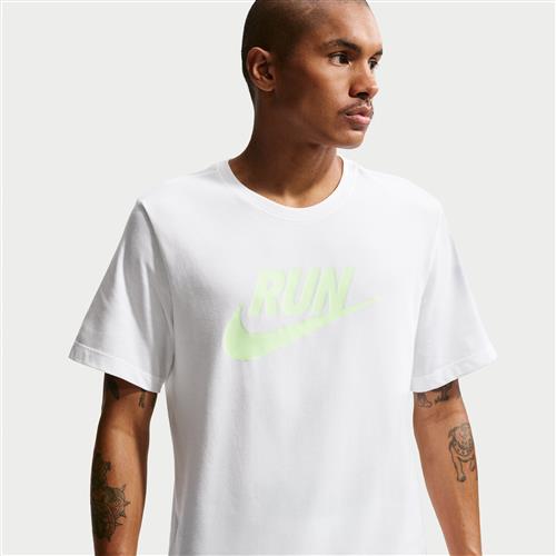 Nike Dri-FIT-løbe-T-shirt til mænd - hvid