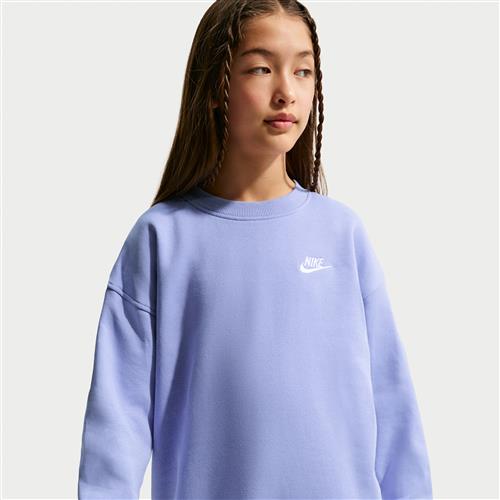 Oversized Nike Club Fleece-sweatshirt til større børn - lilla