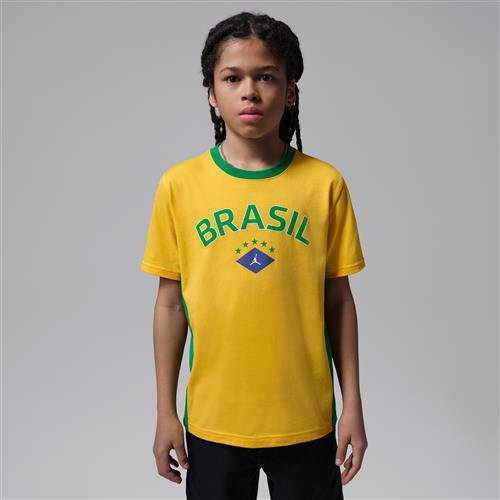 Jordan Brasilien-T-shirt med grafik til større børn - gul