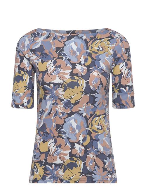 Lauren Ralph Lauren | Floral Stretch Cotton Boatneck Tee | XS