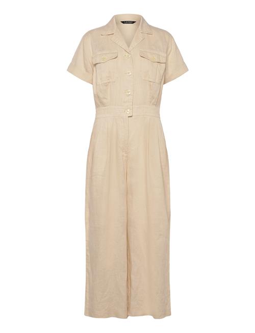 Lauren Ralph Lauren | Embroidered Linen Short-Sleeve Jumpsuit | 40