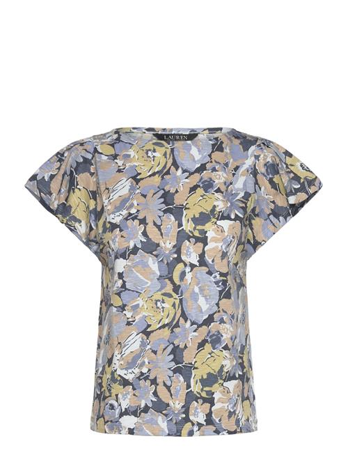 Lauren Ralph Lauren | Floral Slub Jersey Flutter-Sleeve Top | M