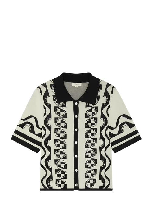 SUNCOO Paris | Gabera - Black And White Jacquard Polo Jumper | M