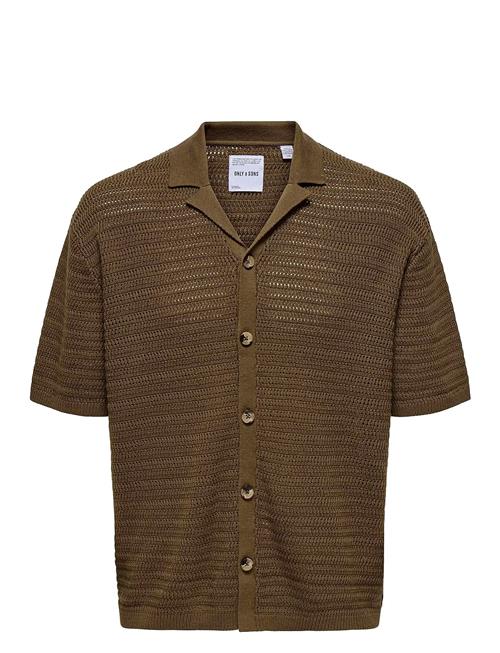 ONLY & SONS | Onsthiago Ovz 7 Ss Resort Crochet Shirt | S