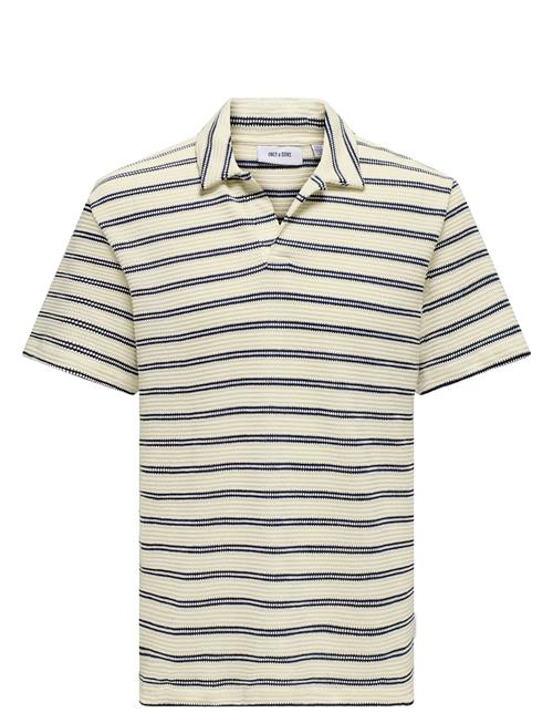 ONLY & SONS | Onsian Reg Stripe Struct Ss Resort Polo | XS