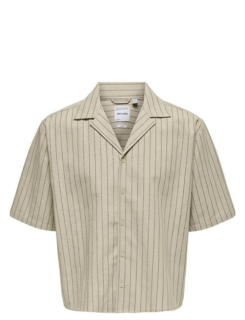 ONLY & SONS | Onsemilo Rlx Ss Linen Resort Shirt 0256 | XL