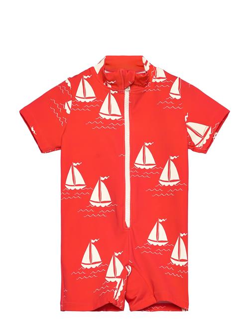 Mini Rodini | Sailing Boats Aop Ss Uv Suit | 56/62