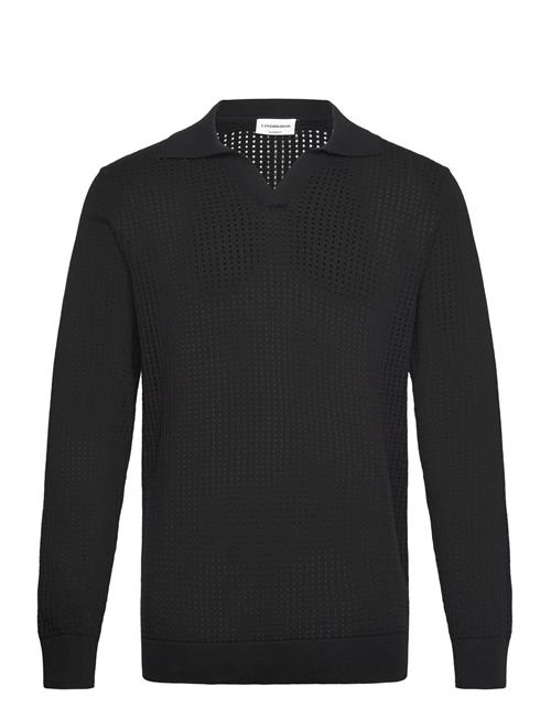 Lindbergh | Crochet Knit L/S V-Neck Polo | XL