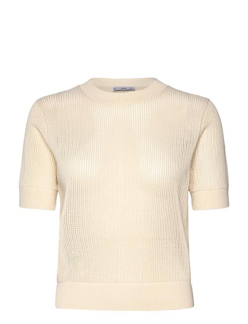 Mango | Short-Sleeved Openwork Knitted Sweater | XS