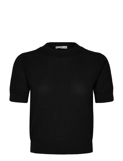 Mango | Short-Sleeved Openwork Knitted Sweater | M