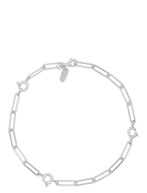 Design Letters | Ruth Large Chunky Charm Lock Bracelet, Silver | ONE SIZE