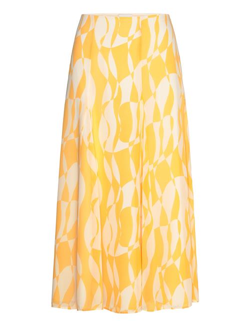 Calvin Klein | Printed Chiffon Godet Midi Skirt | 38