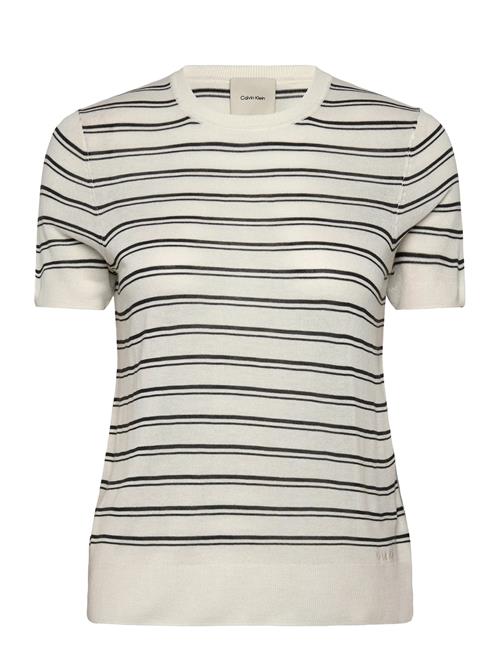 Calvin Klein | Viscose Short Sleeve Sweater Str | L