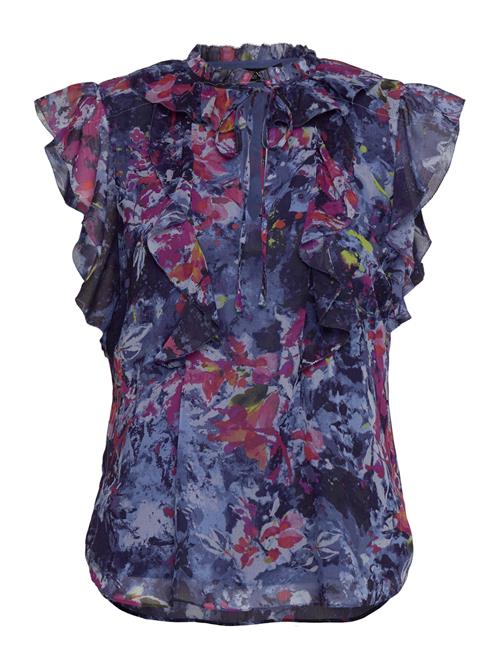 Lauren Ralph Lauren | Print Ruffle-Trim Georgette Blouse | M