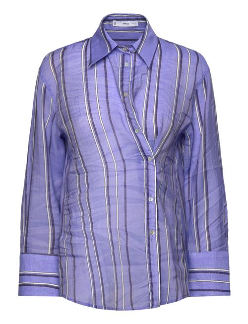 Mango | Striped Shirt With Multi-Position Closure | L