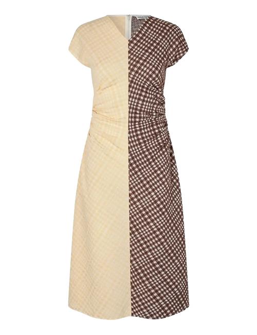 STINE GOYA | 2118 Checkered Jersey, Ruched Waist | M