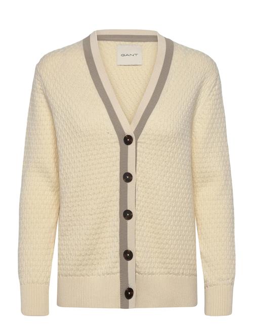 GANT | Cotton Contrast Textured Cardigan | M