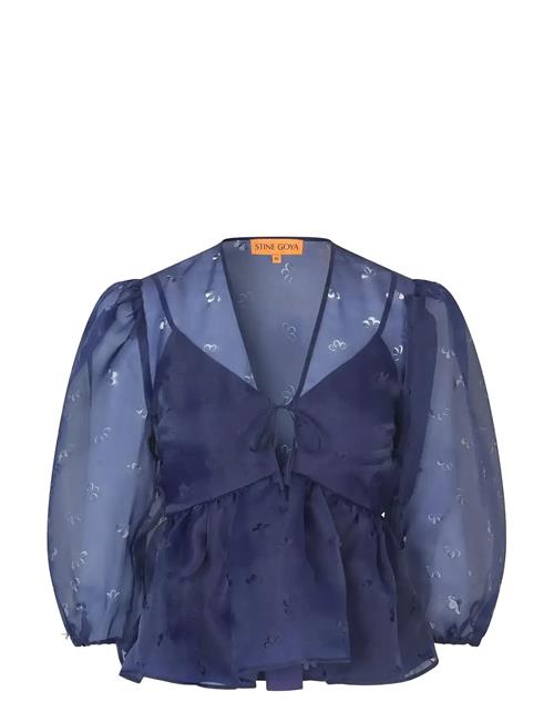 STINE GOYA | 1608 Organza, Long Sleeve Bow Top | S