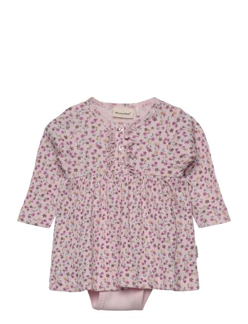 Minymo | Dress Ls Aop Rib | 68