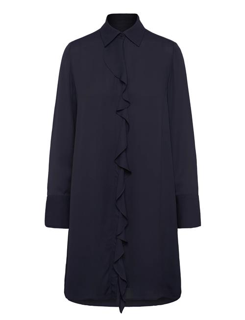 GANT | Crepe Viscose Ruffle Shirt Dress | 36