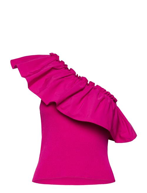 Mango | Asymmetrical Top In Combined Fabric | M