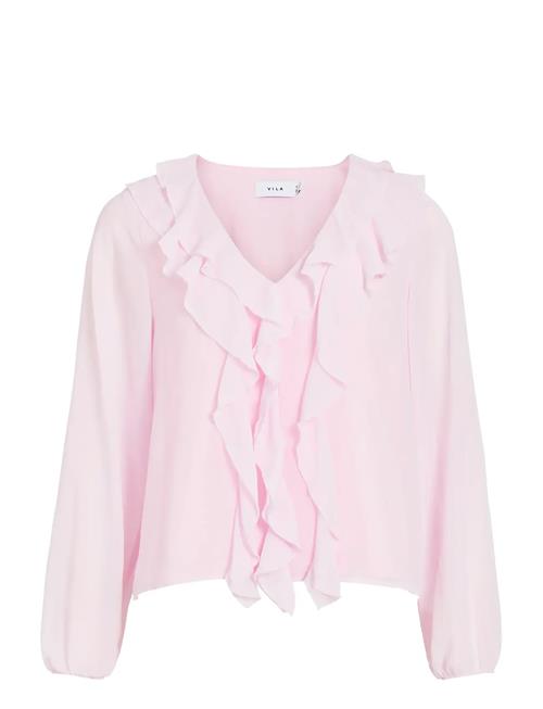 Vila | Viane L/S V-Neck Frill Top - Noos | 40