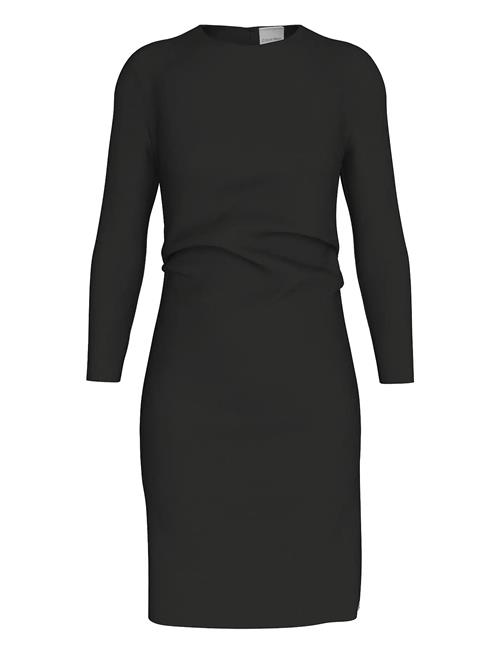 Calvin Klein | Stretch Crepe Ls Gathered Dress | 34