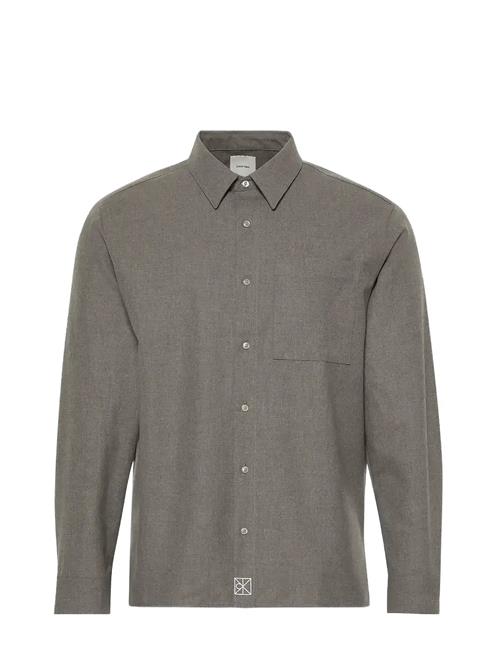 Calvin Klein | Ls Solid Silk Wool Easy Shirt | L
