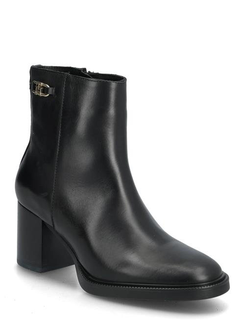 Tommy Hilfiger | Stacked Heel Leather Ankle Boot | 36