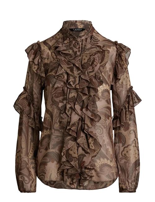 Lauren Ralph Lauren | Paisley Ruffle-Trim Chiffon Blouse | XS
